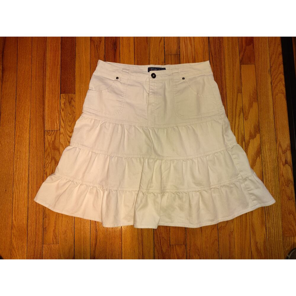 Vintage Baccini Denim Ruffle Skirt Sz 12